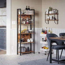 Load image into Gallery viewer, VASAGLE 5 Tier Bookshelf Rustic Brown and Black

