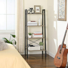 Load image into Gallery viewer, VASAGLE 4-Tier Ladder Shelf Greige and Black
