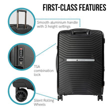 Load image into Gallery viewer, Olympus 3PC Astra Luggage Set Hard Shell Suitcase - Obsidian Black
