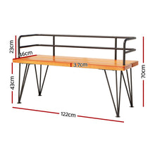 Load image into Gallery viewer, Outdoor Patio Garden Bench Black &amp; Teak-2
