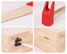 Load image into Gallery viewer, Wooden Tool Box set building and fixing pretend play educational toy
