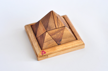 Load image into Gallery viewer, Triangle Pyramid wood 9 piece puzzle 3D hand made wooden Puzzles - mini size for kids, adults and travel
