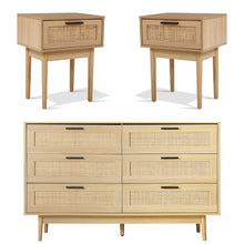 Load image into Gallery viewer, Rattan Bedroom Package | 2 x Bedside Tables with Drawer &amp; Tallboy With 6 Drawers-0
