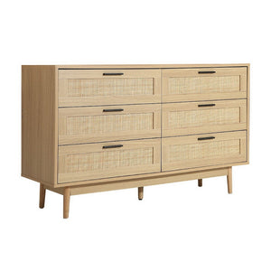 Rattan Bedroom Package | 2 x Bedside Tables with Drawer & Tallboy With 6 Drawers-6