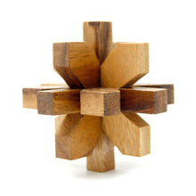 Load image into Gallery viewer, Wooden brain teaser puzzle, 3D wood puzzle, handmade-Flower bunch Shape challenge
