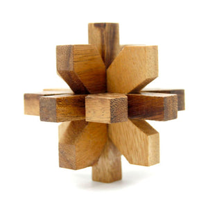 Wooden brain teaser puzzle, 3D wood puzzle, handmade-Flower bunch Shape challenge