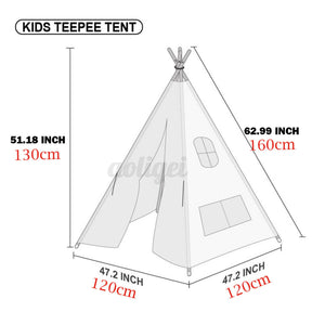 Teepee Wigwam Tent Cubby House_Pink 130cm size