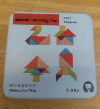 Load image into Gallery viewer, Set 12 -TWELVE different Puzzle Educational Games for Travel in closable Tin Can.
