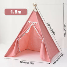 Load image into Gallery viewer, Teepee canvas Wigwam Tent Cubby House Larger for kids indoor -Pink-LARGE 130cm Size
