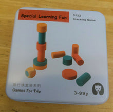 Load image into Gallery viewer, Set 12 -TWELVE different Puzzle Educational Games for Travel in closable Tin Can.
