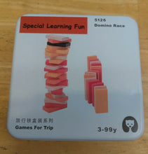 Load image into Gallery viewer, Set 12 -TWELVE different Puzzle Educational Games for Travel in closable Tin Can.

