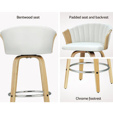 Load image into Gallery viewer, Set of 2 Ricardo Bar Stools Wooden Swivel - White-5
