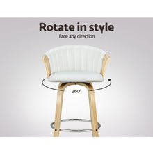 Load image into Gallery viewer, Set of 2 Ricardo Bar Stools Wooden Swivel - White-6
