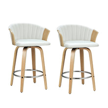 Load image into Gallery viewer, Set of 2 Ricardo Bar Stools Wooden Swivel - White-0
