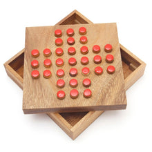Load image into Gallery viewer, Solitaire Game with Wooden Pins - Wooden Family Board Games
