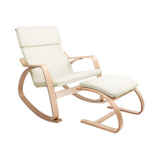 Load image into Gallery viewer, Wooden Armchair with Foot Stool - Beige-0
