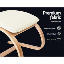 Load image into Gallery viewer, Wooden Armchair with Foot Stool - Beige-5
