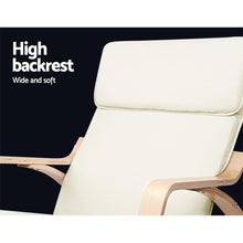 Load image into Gallery viewer, Wooden Armchair with Foot Stool - Beige-4
