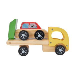 Kids Wooden Car Carrier Truck Toy (Wood) movable tray and car-Age: 18 M+