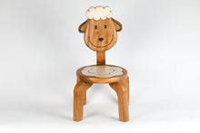 Load image into Gallery viewer, Children’s Sheep wooden chair  themed with solid backrest
