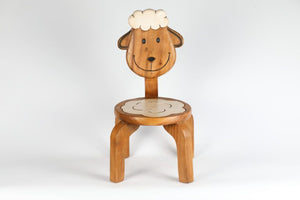 Children’s Sheep wooden chair  themed with solid backrest
